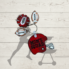 Load image into Gallery viewer, Football Helmet/Cheer Cone Keychains with Charms
